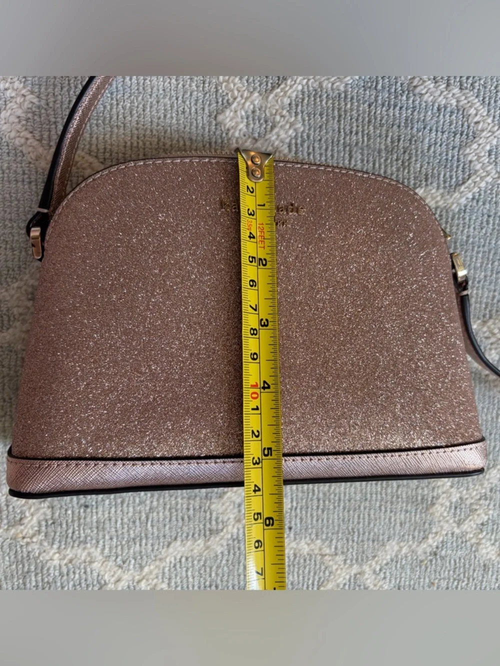 Kate Spade rose gold glitter crossbody bag